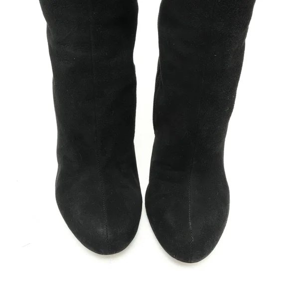 Valentino Bowtie Back Suede Leather OTK Over the Knee Boots Women EU 36.5 Black - Picture 10 of 13